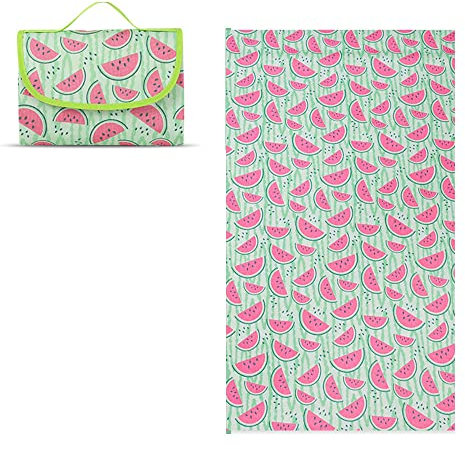 DOTBUY-SHOP Picknickdecke Wasserdicht, Campingdecke Stranddecke Maschinenwaschbar Faltbar Kinder Picknickmatte, für Outdoor Garten,Strand, Campen, Wandern und Ausflüge (150x100cm,Wassermelone)