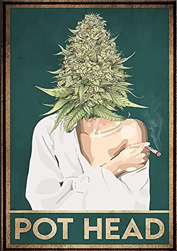 Pot Head/Cannabis/Marihuana/Love Weed Country für Badezimmer, Vintage-Dekoration, Poster, Wandkunst, Dekoration, Metallschild, Poster, 20,3 x 30,5 cm