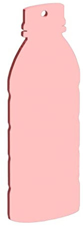 Badge Centre 20 Pack of 75mm Prime Bottle Acrylic Blanks for Keyrings, Tags etc (Baby Pink)
