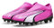 PUMA Ultra Match LL FG/AG JR, Soccer Shoe, Poison Pink White Black, 37.5 EU