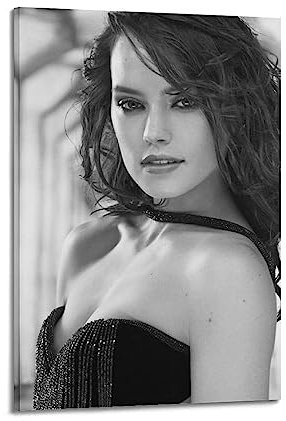 NOGRAX Daisy Ridley Schauspielerin Star Poster für Schlafzimmer Ästhetik Bild Druck Leinwand Gemälde 30 x 45 cm Rahmenstil