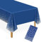 YXHZVON Dot Tischdecken, Blau Konfetti Party Tischdecken Silber Dot Rechteckige wasserdichte Einweg Tischdecken für Party Picknick Geburtstag Jubiläum 137 x 274cm