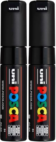 Uniball Uni Posca-PC-8K Marqueur 8 mm Noir (Lot de 2)