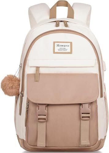 MOMUVO School Backpacks for Teen Girls Women,15.6 Inch Laptop School Book Bag Cute College Backpack Bookbag for Students