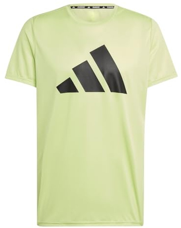 adidas Men's Run It Stripes Tee, Pulse Lime, S