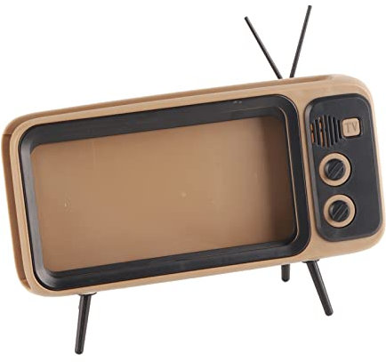 Lautsprecher-Telefonständer, Unmoderner, Antiker Fernseher, HD-Stereo-Wi-Fi-Lautsprecher mit 1200-mAh-Akku für Mobiltelefonhalterungen Unter 6 Zoll (Grey)