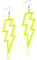 Telooco Neon Ohrringe Damen Vintage 80er Party Creolen - Acryl Hohle Schmuck für Frauen Mädchen - Halloween Weihnachten 90er Jahre Kostümparty Outfits (Gelb)
