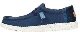 HEYDUDE Wally Elevated Basics Herren - Slip-on Schuhe - Mokassin-Stil, Navy/White, 45