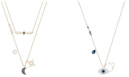 Swarovski Collana a fili fissiSwarovski Symbolic, Set (2), Luna e stella, Nero, Placcato color oro Rosa & PendenteSwarovski Symbolic, Evil eye, Blu, Mix di placcature