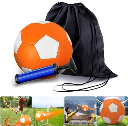 DKIIL NOIYB Curve Ball, Kinder Fußball, Orange Curve and Fußball Ball mit Aufbewahrungstasche und Luftnadel, Geeignet für Fußballtraining
