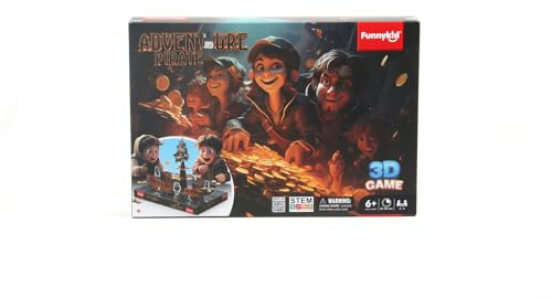 Funnykid FK009-Piratenabenteuer,Brettspiel,Tischspiel,Familienspiel,Kindergeburtstagsparty-Spiel,Wettlaufspiel für 2 bis 4 Spieler ab 3 Jahren,erfordert Zusammenbau