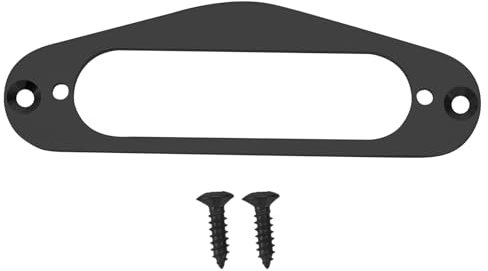 LT Easiyl Metallgitarren-Single-Coil-Kartuschen-Installationsring mit Schraubkartuschen-Abdeckungsteil Kompatibel mit Fender Stratocaster Strata-Gitarre Schwarz