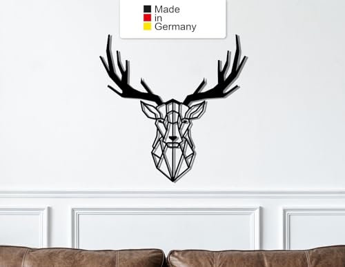 MetalGiftsWorld Hirsch Metall Wanddeko, Wanddeko Aus Metall, Wandbild aus Metall, Metal Wall Art (Größe: 60 x 60 cm)