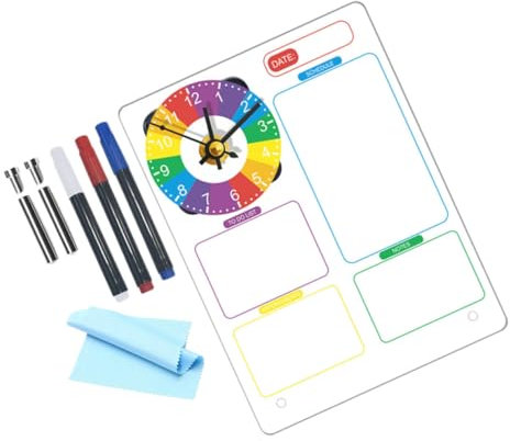 Alipis 1satz Acryl Memo Board Mit Uhr Transparentes Desktop-planungsboard Für Effektives Zeitmanagement Und Organisation Im Homeoffice Oder Büro Kompakt Und Modern Für Jeden Tisch