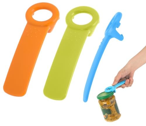 Giantree Lot de 3 ouvre-bocaux – Clé d'ouverture facile à prendre en main pour les mains faibles, les personnes âgées et les enfants (bleu, vert, orange)