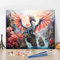 Kit de peinture à l'huile par numéro pour adultes - Dragon ailé - Kit de peinture à l'huile - Toile abstraite - Pigment acrylique - Paysage rose - Artisanat pour la maison - Décoration murale - Cadeau