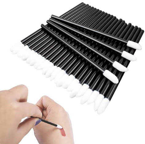 AEIOPRS 100 pcs Lippenpinsel Make Up Lippenstift Pinsel Einweg Lip Gloss Pinsel Lippenstift Schminkpinsel für Perfekt Lippen Makeup