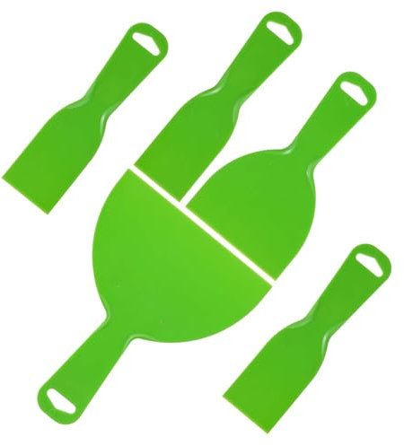 Giantree 5 espátulas, espátulas de pintor de plástico, juego de espátulas, herramientas de yeso, espátula de plástico, raspador para alisar papel pintado, limpieza de yeso (verde)