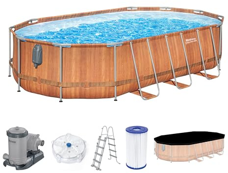 Bestway Oval Pool Set Comfort Jet 20 ft x 12 ft x 48 Zoll oder 6,10 m x 3,66 m x 1,22 m