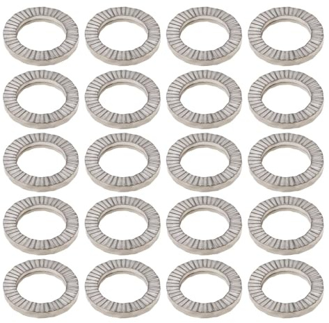 ECSiNG 20 Stück M8 Keilscheiben aus Manganstahl Doppelstapel-Sicherungsscheiben Außendurchmesser 13,5 Mm Dicke 2 Mm Zur Druckverteilung von Schrauben Und Muttern
