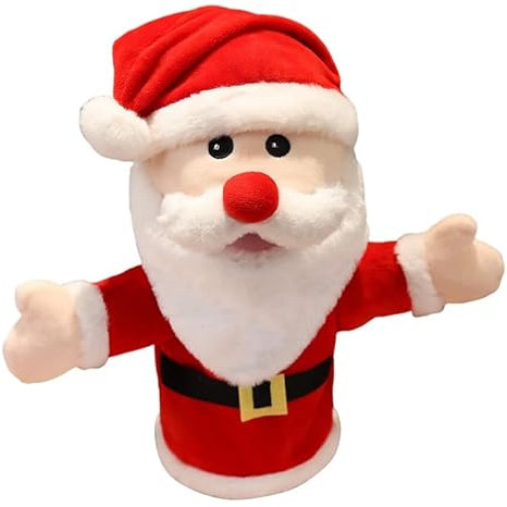 LICHENGTAI Kinder Tierhandpuppen, Weihnachtsmann handpuppen Bauchredner Rentier Schneemann-Puppe Handpuppen Spielzeug Set Geschenk für Jungen oder Mädchen