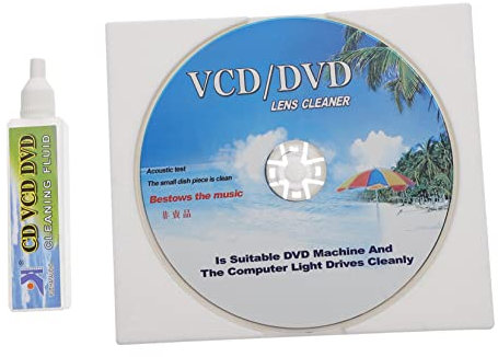 KONTONTY Cd Dvd Cleaner Kit with Lens Cleaning Disc and Cleaning Solution Bottle Multifunctional Maintenance Set for Cd Dvd Players Suitable for Home and Car Electronics
