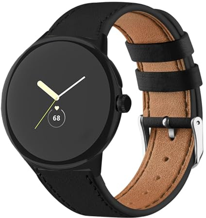 Leder Armbänder für Google Pixel Watch 3 41mm/45mm Armband, Leder mit Metallschnalle aus Edelstahl Elegant Ersatz-Armband für Herren Damen mit Google Pixel Watch 3 41mm/45mm Uhrenarmband (45mm,8)