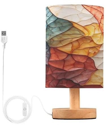 Mnsruu Lampe de chevet en galets colorés avec base antidérapante pour décoration de chambre à coucher, salon