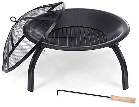 JFNHUTL Feuerstelle für den Außenbereich, Feuerstellen, Gas-Feuerstelle für den Außenbereich, tragbare Heizung, 56 cm Durchmesser, Grill-Feuerstelle für den Garten, Camping-Kohle