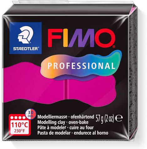 STAEDTLER FIMO Professional 8040 ofenhärtende Modelliermasse, speziell für Profis und Künstler, Einzelprodukt reinmagenta, 8040-210