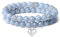 AWARDSEN Herz Edelstein Armband Damen, Blau Kristall 8mm Edelstein Schmuck, Aquamarin Heilsteine Armband, Partnerarmbänder Geschenk für Frauen (2 PCS)