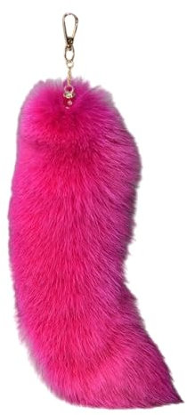 LUCKGONI Schlüsselanhänger aus Plüsch-Kunsthaar, Fuchsschwanz, eleganter Schlüsselanhänger mit Fuchsschwanz, modischer Schlüsselanhänger