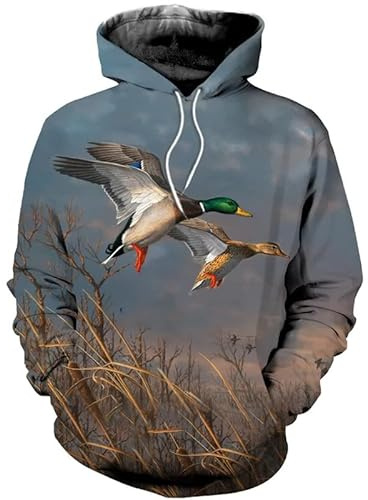 keephenDE Sweat à Capuche imprimé en 3D d'un Canard de Chasse pour Hommes et Femmes Harajuku Mode Pullover Sweatshirt/Veste à Fermeture éclair Streetwear
