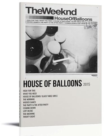 House of Balloons The WeekndPostercover-Poster, Druckraum, Ästhetik, Leinwand, Wandkunst, Poster, Wohnung, Schlafzimmer, Dekoration, rahmenlos, Schlafsaal, Portraits, Poster, Kunstdruck, Rahmenstil,