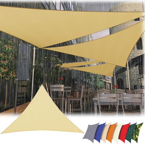 Toldo Vela de Sombra Impermeable 6x6x4m,Triangular Toldos Parasol con Protección Solar de Bloqueo UV 95%,Lona de Sombra de Sol para Patio,Jardín, Pergola, Terraza