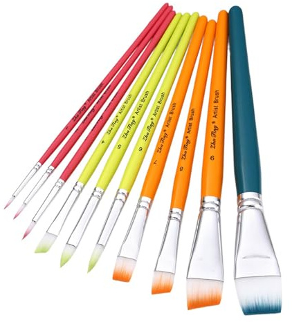 10 Pcs Nylon Hair Peinture Brussage Artiste Paint-brossage Humain Body Paint Brush Supplies Drawing for Body Face Painting