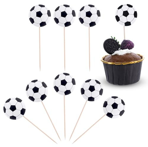 70 Pcs Football Cupcake Toppers, Sports Theme Football Cake Toppers, Soccer Cake Decorations for Baby Shower, Birthday Party, Soccer Game Theme Supplies