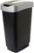 SUSTANIA Poubelle de cuisine, 50 l, avec couvercle basculant, 50 l, 60 x 45 x 34 cm, anti-odeurs, plastique recyclable, robuste, noir/argent, fabriquée en UE
