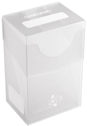 Gamegenic Mini-American Kartenhalter 60+, robuste Deckbox für 60 einarmige Karten, selbstschließender Deckel mit Cobra-Neck-Technologie, inklusive Flex-Karten-Trennwand, klare Farbe