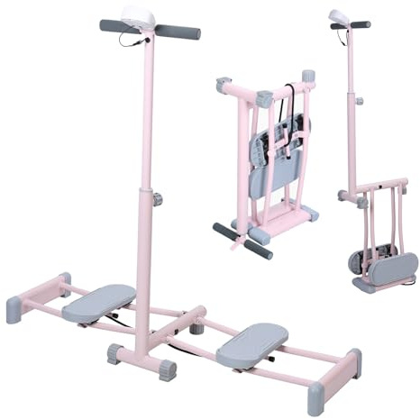 Foldable Ski Machine | Ski Exercise Equipment | Multipurpose Total Body Cardio Trainer | Leg Extension Training | Pelvic Floor Exercise Device | w/Quick Slides & Counter | Workout Equipment | Pink