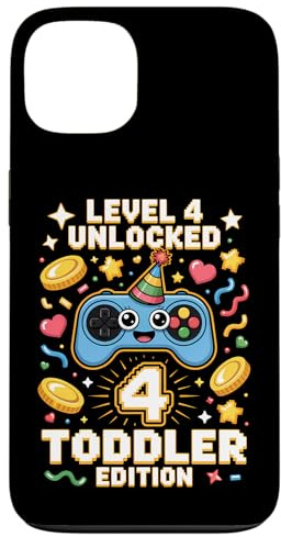 Hülle für iPhone 13 Unlocked Toddler Edition Gamer zum 4. Geburtstag, Level 4