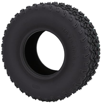 RASTKY Pneu de Remplacement sans Chambre à Air 4 Plis Haute Performance 15x6,00-6 pour Tondeuse Autoportée de Tracteur de Jardin, Durable et Fiable pour L'entretien de la Pelouse