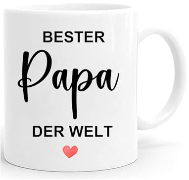WALNOVA Bester Papa der Welt Tasse - Vatertagsgeschenke für Papa, Geschenk für Dad zum Vatertag Geburtstag - 325ml Keramik Kaffeetasse Weiß