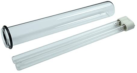 Wacredo UVC Ersatzlampe 24 Watt + Quarzglas für Oase Bitron 24C inkl. Dichtung (bis 2014) Komplettset Wasseraufbereitung | Filter | Wasserklärer | Leuchtmittel | UVC Gerät