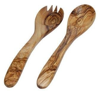 Kremers 7001 Olivenholz Salatbesteck rund ca. 25cm