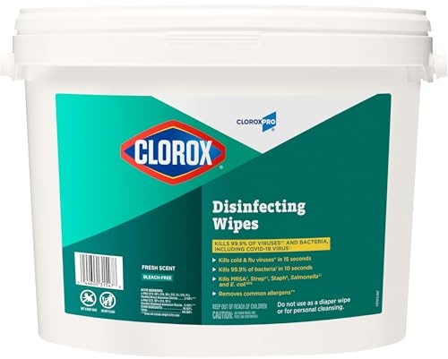 Clorox Commercial Solutions Clorox Disinfecting Wipes, Fresh Scent - 700 Wipes, 1 Pail/Case (31547)