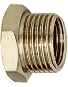 RIEGLER 100848-251.12-N Reduziernippel kurz, G 1 1/2 a., G 1 1/4 i., SW 50, Messing vern., 1Stk