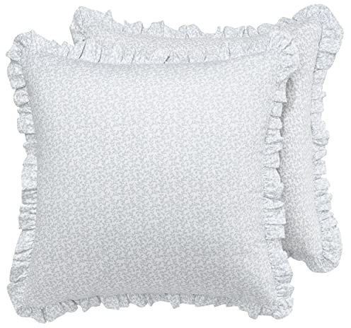 Laura Ashley Dekoschal Dekorativer Kissenbezug für Schlafzimmer und Wohnkultur, Baumwolle, Chloe Blue, Euro Sham, 2