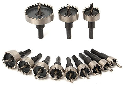 ChgImposs - Juego de 12 brocas de acero inoxidable, aleación de aluminio, plástico y madera