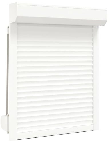 vidaXL Rollladen Gute Wärme- und Schalldämmung Rollladenpanzer Behang Rolladen Rolladenbehang Vorbaurollladen Vorbaurolladen Aluminium 80x100cm Weiß